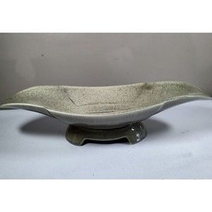 Red Wing pottery Green Fleck Zepher Console Bowl By Belle Kogan
